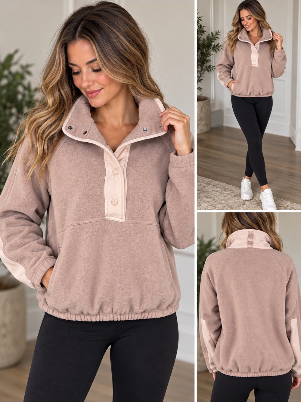 Athleta Overlook Microfleece
Sweatshirt In Soft Light Pink
Sandstone Size Small